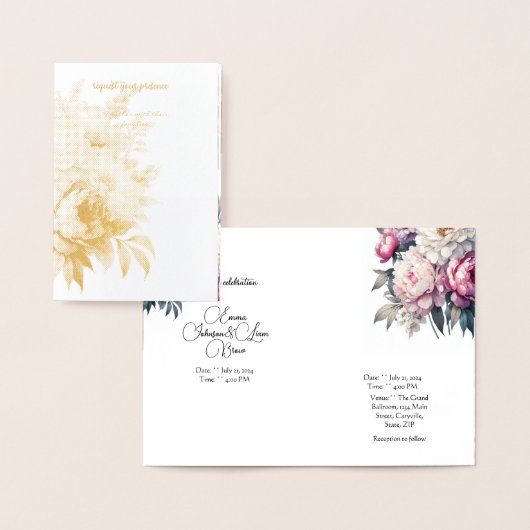 Bruiloft uitnodiging vector pastel bloemen (Display)