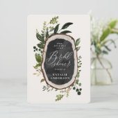 Bruiloft uitnodiging virtueel houtsnee (Staand voorkant)