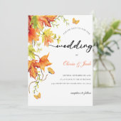 Bruiloft Uitnodiging vlinder bloemen monster moder (Staand voorkant)