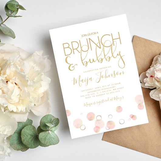 Bruiloft uitnodiging voor brunch en bubbels