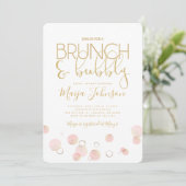 Bruiloft uitnodiging voor brunch en bubbels (Staand voorkant)