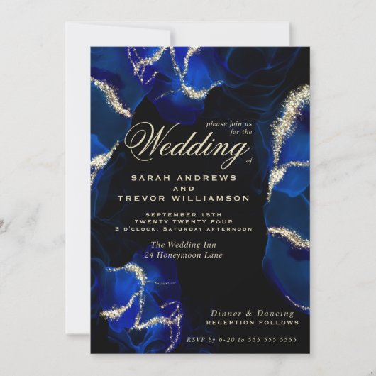 Bruiloft | Uitnodiging voor exotische koninklijke  (Voorkant)