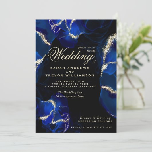 Bruiloft | Uitnodiging voor exotische koninklijke (Staand voorkant)