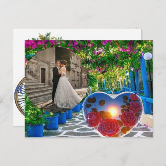 Bruiloft uitnodiging voor goede nacht. (Voorkant / Achterkant)