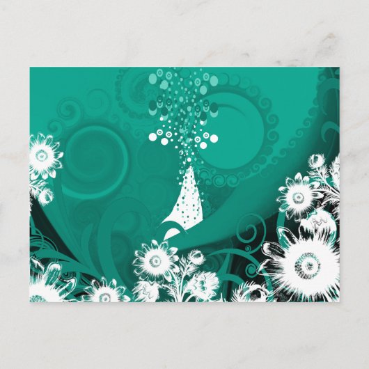 Bruiloft uitnodiging-wit bloemen uitnodiging briefkaart (Achterkant)