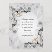 Bruiloft uitnodiging witte magnolia's (Voorkant / Achterkant)