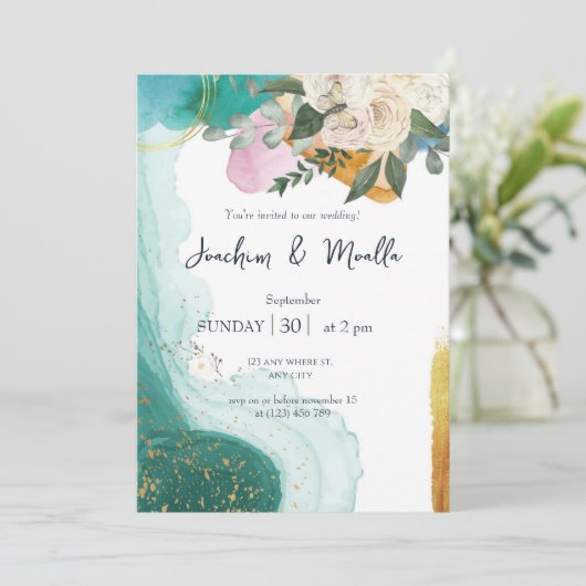 bruiloft uitnodiging zazzle (Staand voorkant)