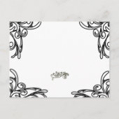 Bruiloft uitnodiging Zwarte hoeken wervelt op wit (Achterkant)