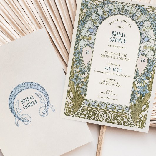 Bruiloft uitnodigingen Art Nouveau Deco vintage