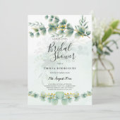 Bruiloft Uitnodigingen Budget Groen Blad Motief (Staand voorkant)