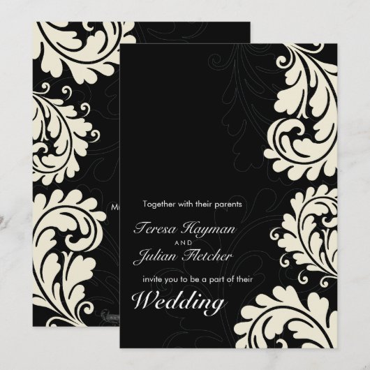 BRUILOFT UITNODIGINGEN:: gedurfde bloei 15P Kaart (Voorkant / Achterkant)