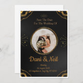 Bruiloft uitnodigingen hart effect liefdesverhaal (Voorkant / Achterkant)