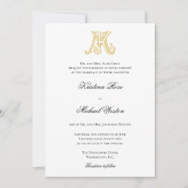 Bruiloft uitnodigingen KM Monogram of MK Monogram