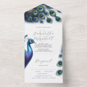 Bruiloft uitnodigingen met RSVP Card Peacock (Binnen)