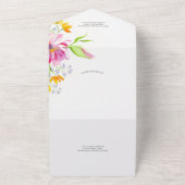 Bruiloft uitnodigingen met RSVP Card Roze Bloemen (Buitenkant)