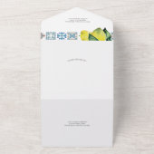 Bruiloft uitnodigingen met RSVP-kaart Amalfi Tegel (Buitenkant)