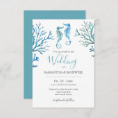 Bruiloft uitnodigingen op een budget strand zeepaa (Voorkant / Achterkant)