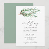 Bruiloft uitnodigingen Rustieke Waterverf Botanica (Voorkant / Achterkant)