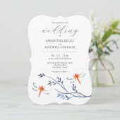 Bruiloft uitnodigingen Sjabloon rode libellen (Staand voorkant)