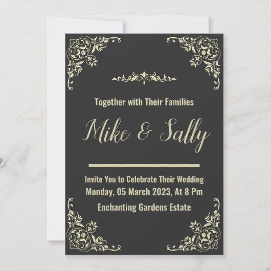 Bruiloft uitnodigingen Verwoording & uitnodigingen (Voorkant)