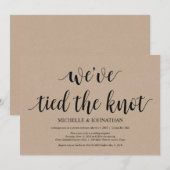 Bruiloft uitnodigingen voor rustieke Kraft elopeme (Voorkant / Achterkant)