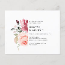 Bruiloft uitnodigingsfolder met bloemen