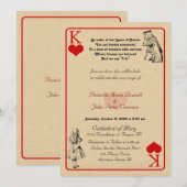 Bruiloft uitnodigingskaart "Alice in Wonderland" K Kaart (Voorkant / Achterkant)