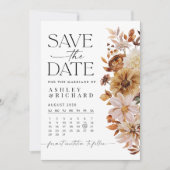 Bruiloft Uitnodigingskaart Houten Herfstbladeren Save The Date (Voorkant)