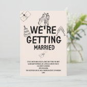 BRUILOFT UITNODIGINGSsuite | Met de hand getekend  Kaart (Staand voorkant)