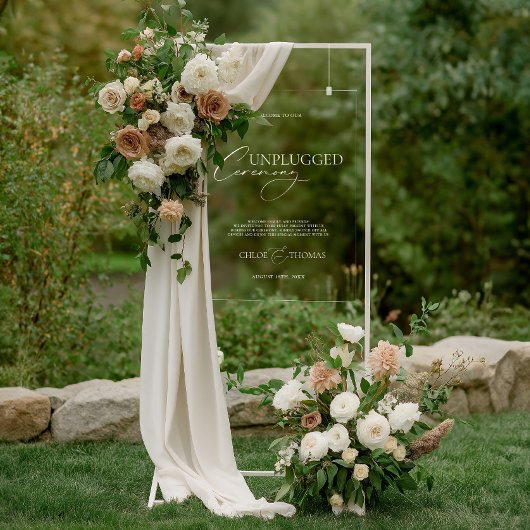 Bruiloft Unplugged Ceremonie Acryl Welkomstbord Bord