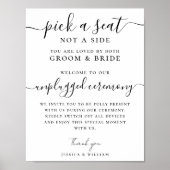 Bruiloft Unplugged Ceremony Kies een stoel niet ee Poster (Voorkant)