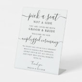 Bruiloft Unplugged Ceremony Kies een stoel niet ee Reclamebord Met Voetstuk (Voorkant)