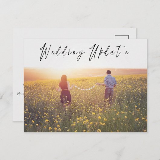 Bruiloft Update Foto Bruiloft Datum aankondiging Briefkaart (Voorkant / Achterkant)