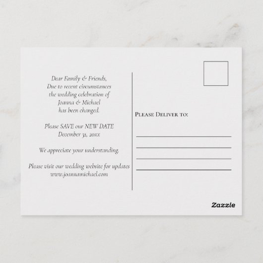 Bruiloft Update Foto Bruiloft Datum aankondiging Briefkaart (Achterkant)