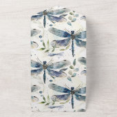 Bruiloft van Blauwe Libellen All In One Uitnodiging (Buitenkant)