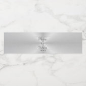 bruiloft van geborsteld metaal waterfles etiket (Enkel label)