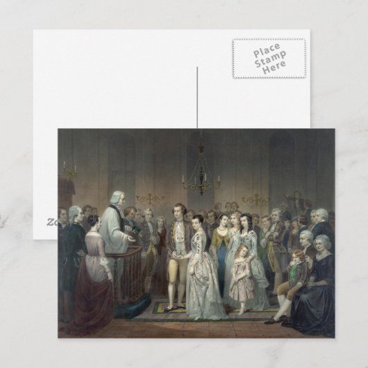 Bruiloft van George Washington briefkaart (Voorkant / Achterkant)