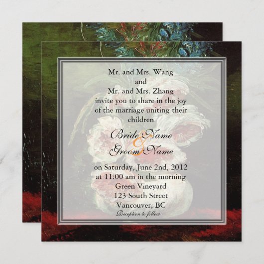 bruiloft, Van Gogh Kaart (Voorkant / Achterkant)