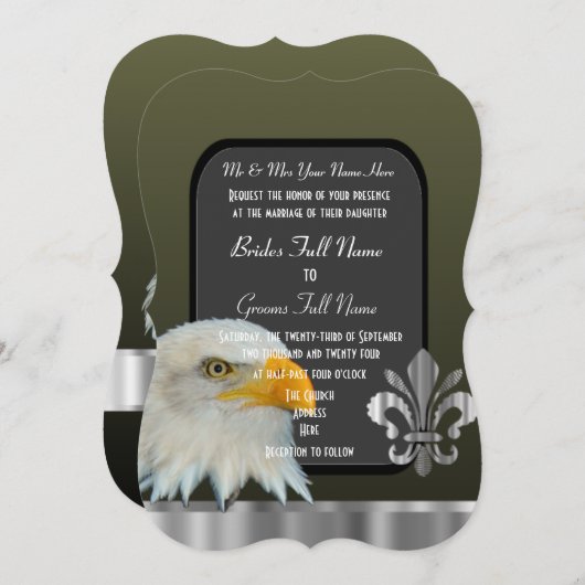 bruiloft van het Amerikaanse leger van patriottisc Kaart (Voorkant / Achterkant)