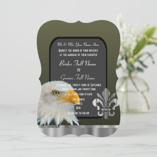 bruiloft van het Amerikaanse leger van patriottisc Kaart (Staand voorkant)