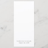 bruiloft van het huwelijks Roos Menu (Achterkant)