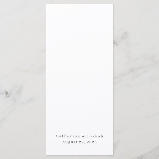 bruiloft van het huwelijks Roos Menu (Achterkant)