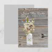 bruiloft van het land met woeste bosbloem aankondigingskaart (Voorkant / Achterkant)