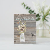 bruiloft van het land met woeste bosbloem aankondigingskaart (Staand voorkant)