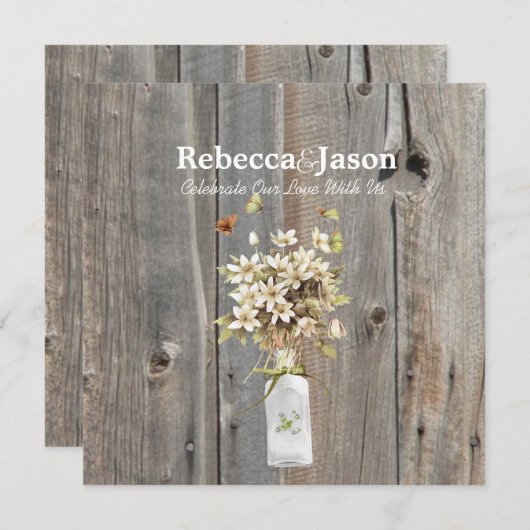 bruiloft van het land met woeste bosbloem kaart (Voorkant / Achterkant)