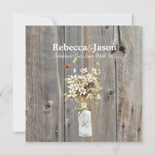 bruiloft van het land met woeste bosbloem kaart (Voorkant)