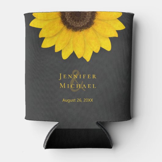 bruiloft van het rustige bord voor zonnebloemen blikjeskoeler (Voorkant)