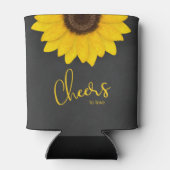 bruiloft van het rustige bord voor zonnebloemen blikjeskoeler (Achterkant)