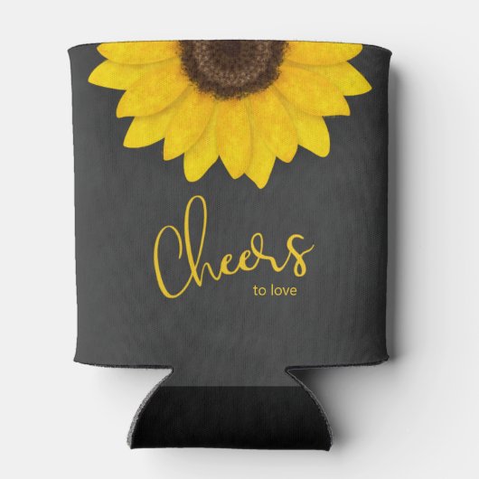 bruiloft van het rustige bord voor zonnebloemen blikjeskoeler (Achterkant)