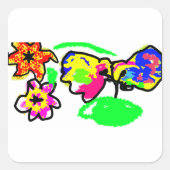 Bruiloft van kolibries  vierkante sticker (Voorkant)